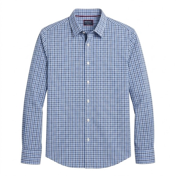 UNTUCKit Other - UNTUCKit Men's LARGE L Durif Slim Fit Blue Plaid Wrinkle Free Shirt - CJ
